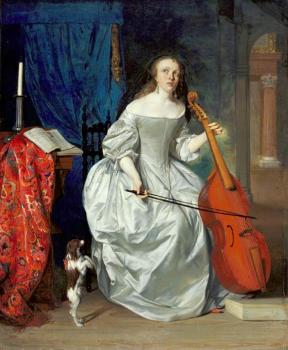 Gabriel Metsu : Woman Playing the Viola da Gamba
